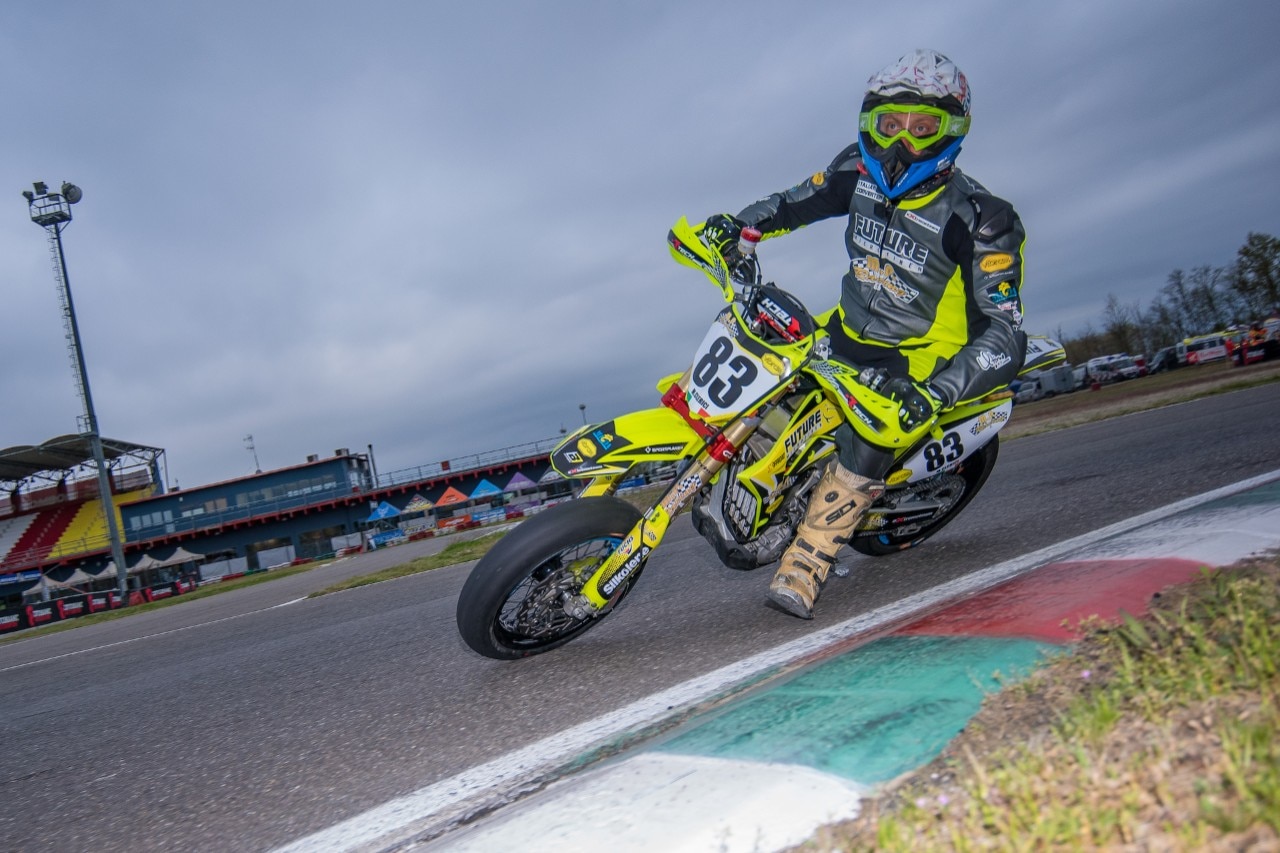 Campionato Regionale Supermoto Nord Italia, sliding in the rain a Ottobiano