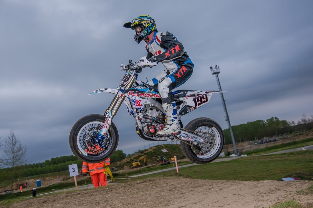 Campionato Regionale Supermoto Nord Italia, sliding in the rain a Ottobiano