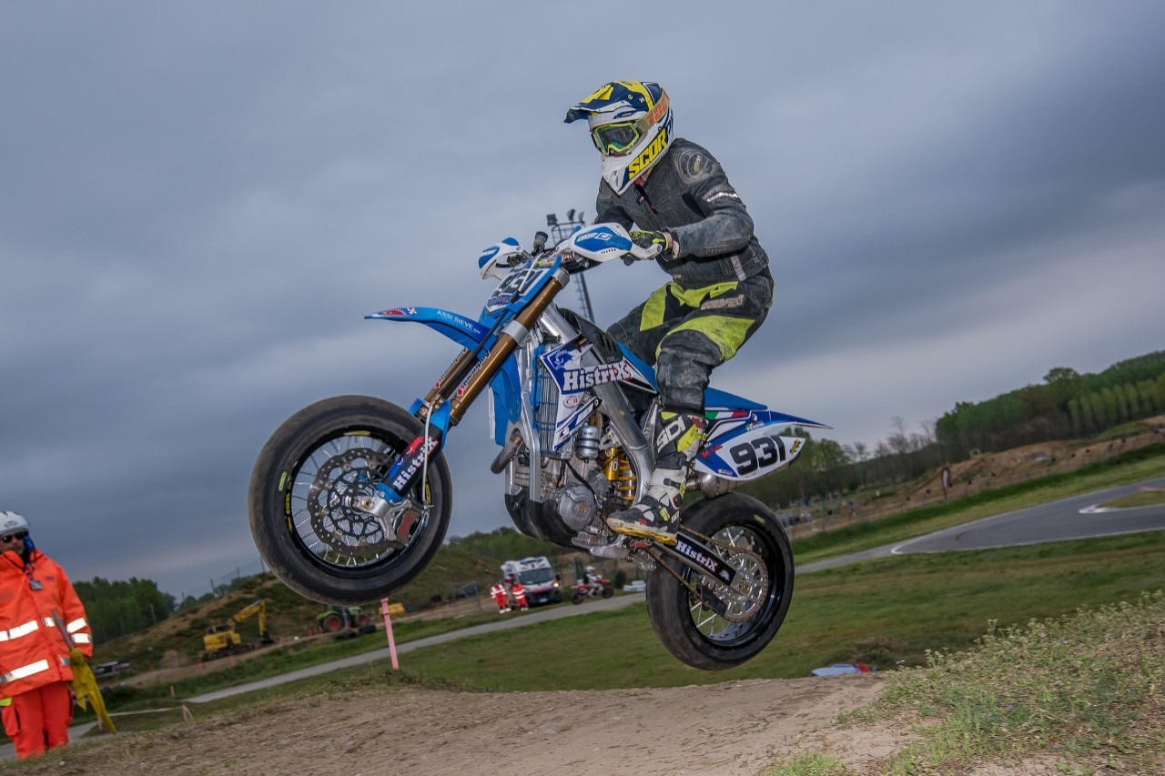 Campionato Regionale Supermoto Nord Italia, sliding in the rain a Ottobiano