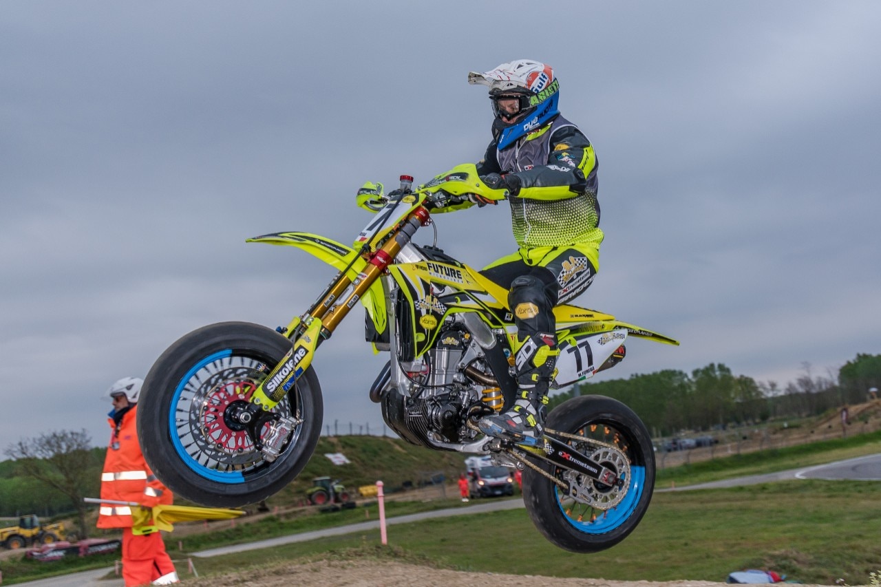 Campionato Regionale Supermoto Nord Italia, sliding in the rain a Ottobiano