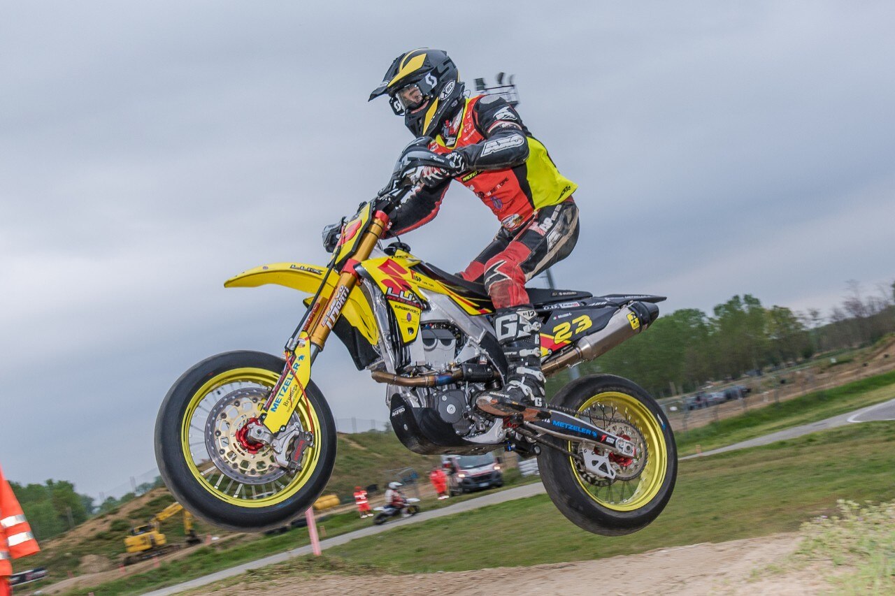 Campionato Regionale Supermoto Nord Italia, sliding in the rain a Ottobiano