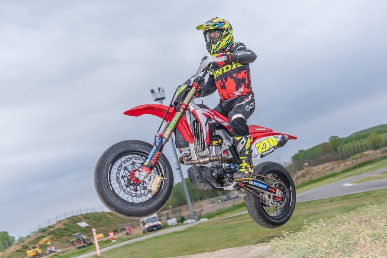 Campionato Regionale Supermoto Nord Italia, sliding in the rain a Ottobiano