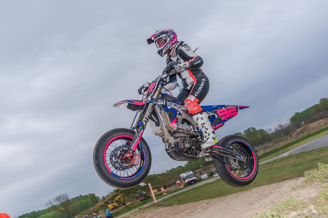 Campionato Regionale Supermoto Nord Italia, sliding in the rain a Ottobiano