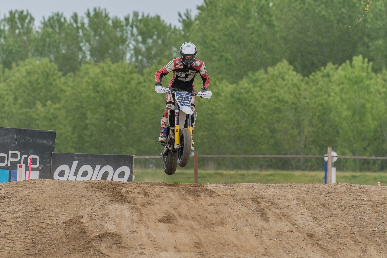 Campionato Regionale Supermoto Nord Italia, sliding in the rain a Ottobiano