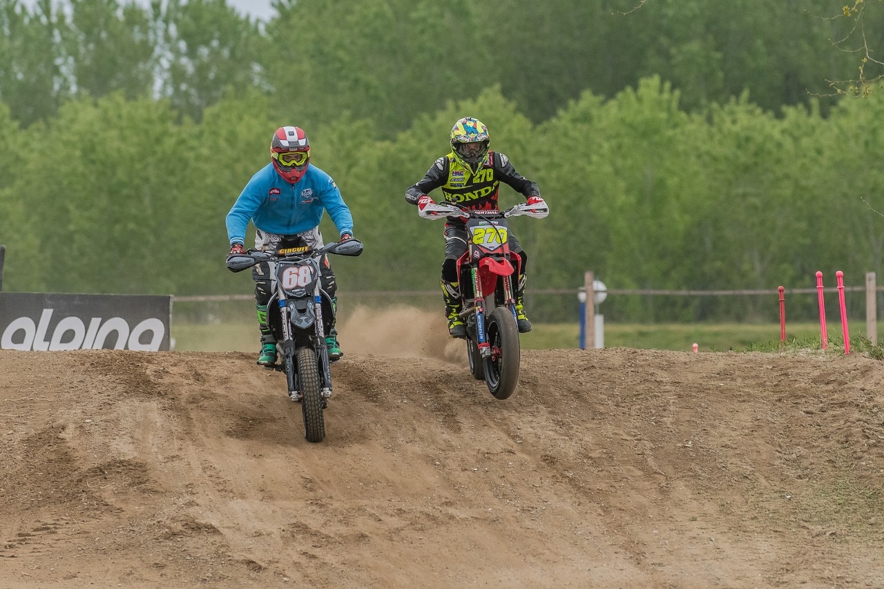 Campionato Regionale Supermoto Nord Italia, sliding in the rain a Ottobiano