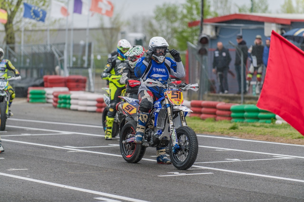 Campionato Regionale Supermoto Nord Italia, sliding in the rain a Ottobiano