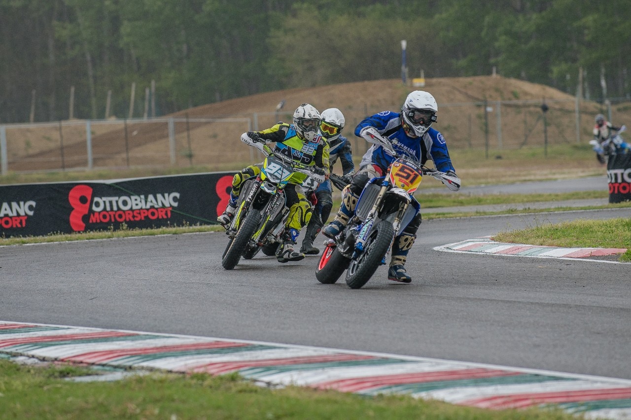 Campionato Regionale Supermoto Nord Italia, sliding in the rain a Ottobiano