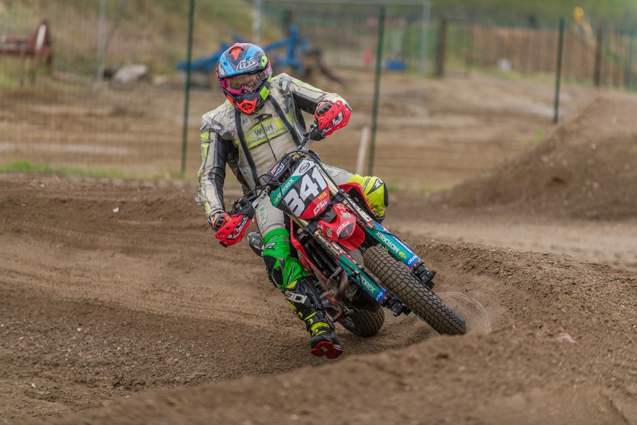 Campionato Regionale Supermoto Nord Italia, sliding in the rain a Ottobiano