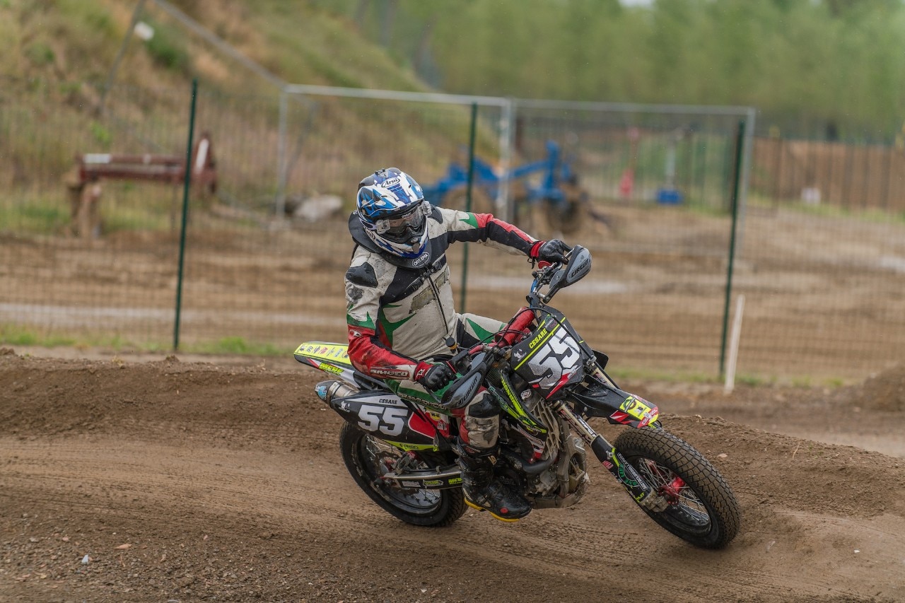 Campionato Regionale Supermoto Nord Italia, sliding in the rain a Ottobiano