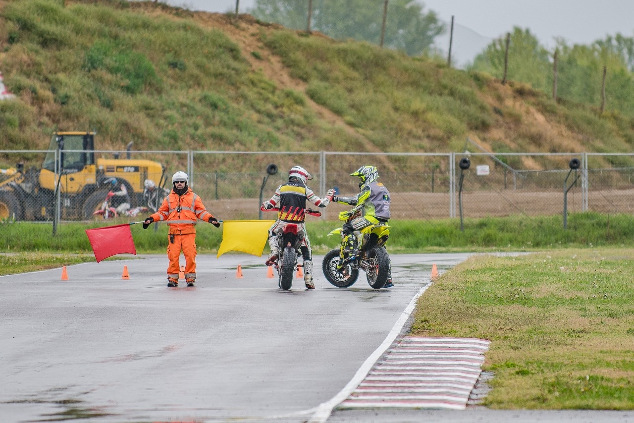 Campionato Regionale Supermoto Nord Italia, sliding in the rain a Ottobiano