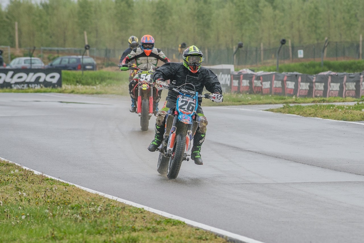 Campionato Regionale Supermoto Nord Italia, sliding in the rain a Ottobiano