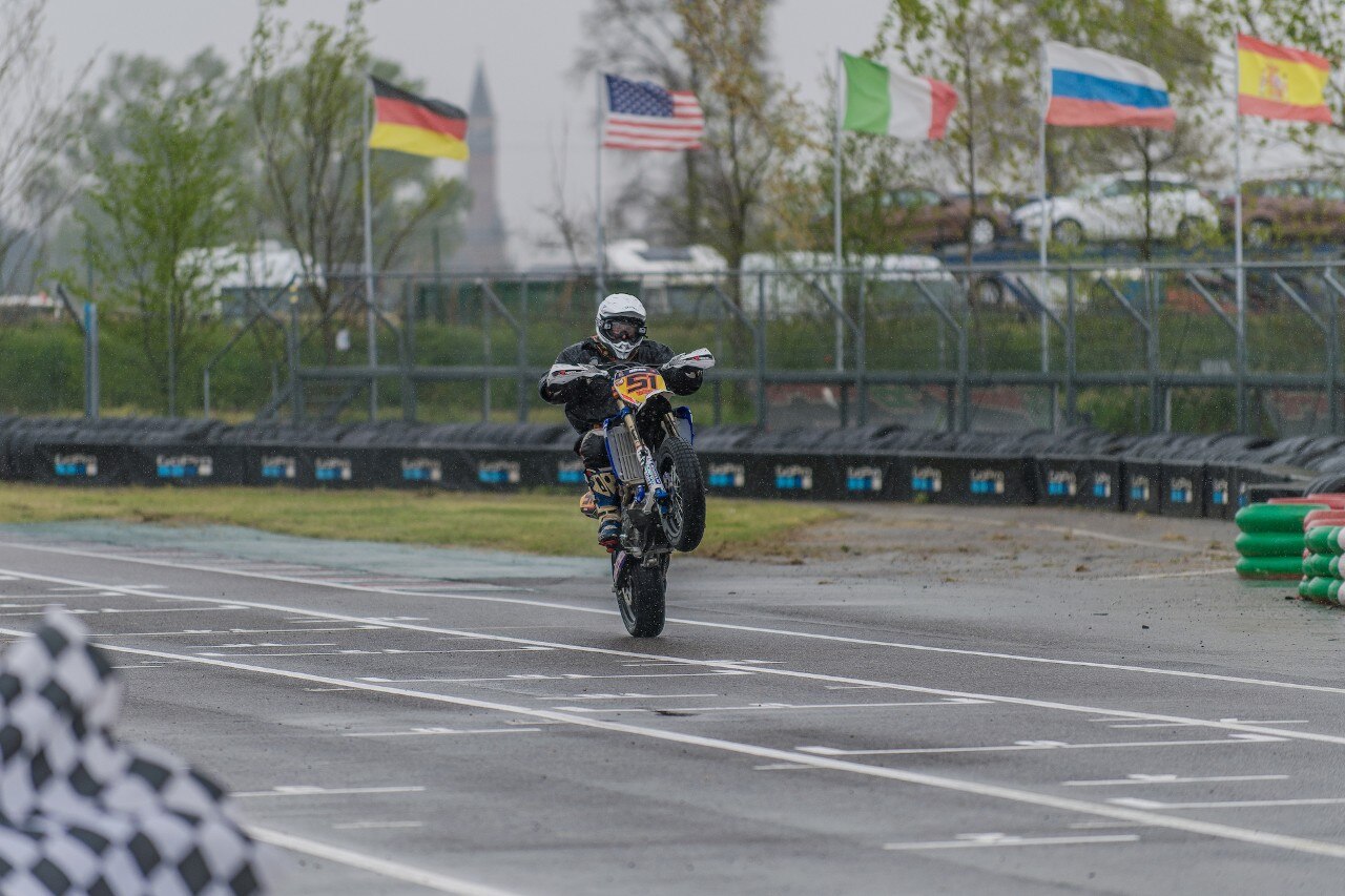 Campionato Regionale Supermoto Nord Italia, sliding in the rain a Ottobiano