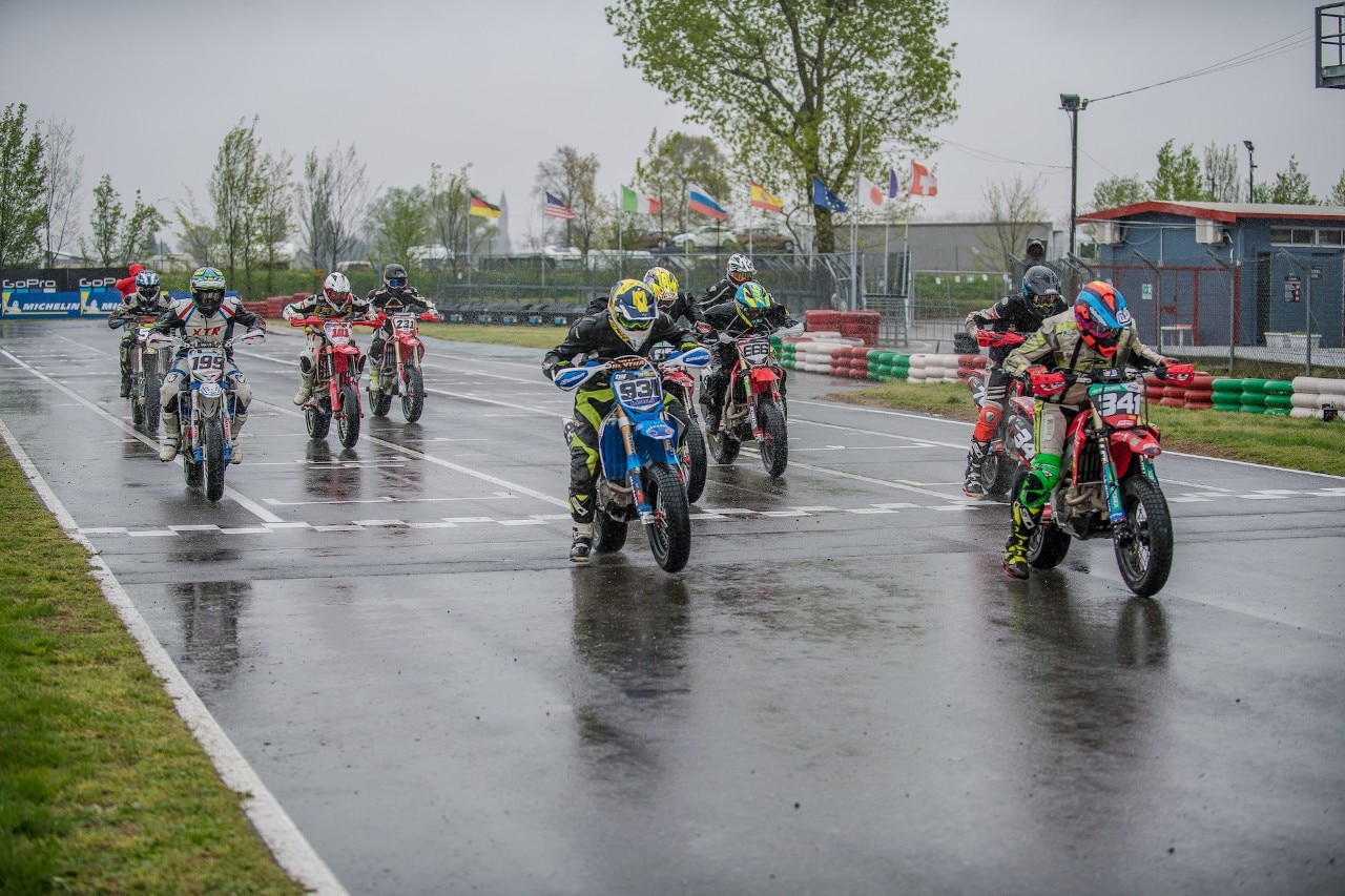 Campionato Regionale Supermoto Nord Italia, sliding in the rain a Ottobiano