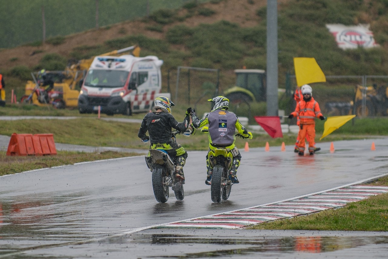 Campionato Regionale Supermoto Nord Italia, sliding in the rain a Ottobiano