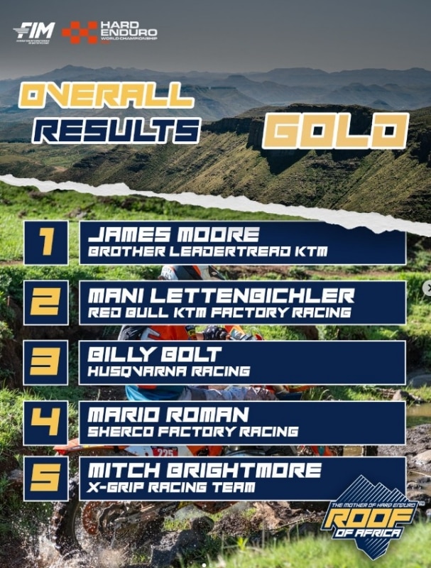 2025 Roof of Africa: James Moore precede Manuel Lettenbichler