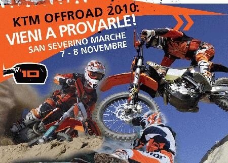 Prova la gamma KTM offroad 2010.  Sabato e domenica a San Severino