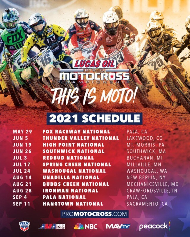 Calendario AMA Nationals 2021