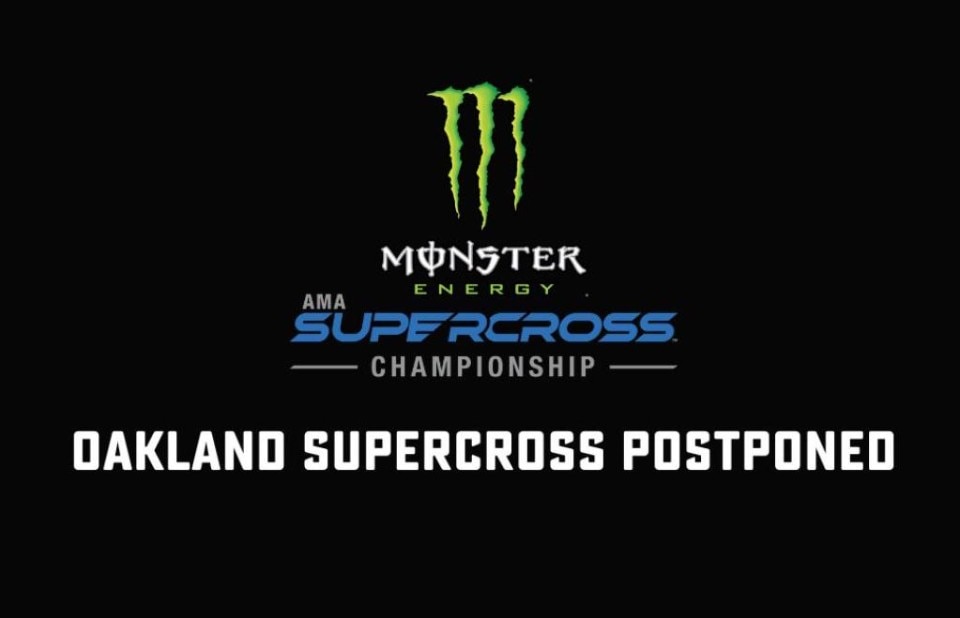 AMA Supercross 2023: rinviata per maltempo la prova di Oakland