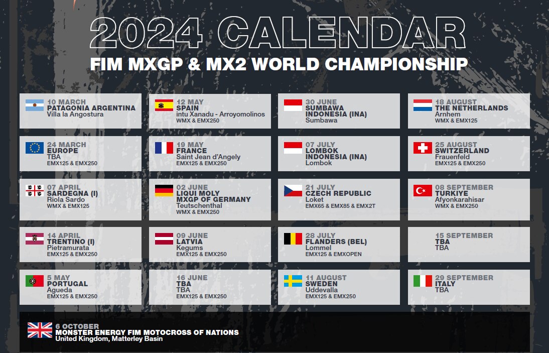 Presentato il calendario (provvisorio) MXGP 2024