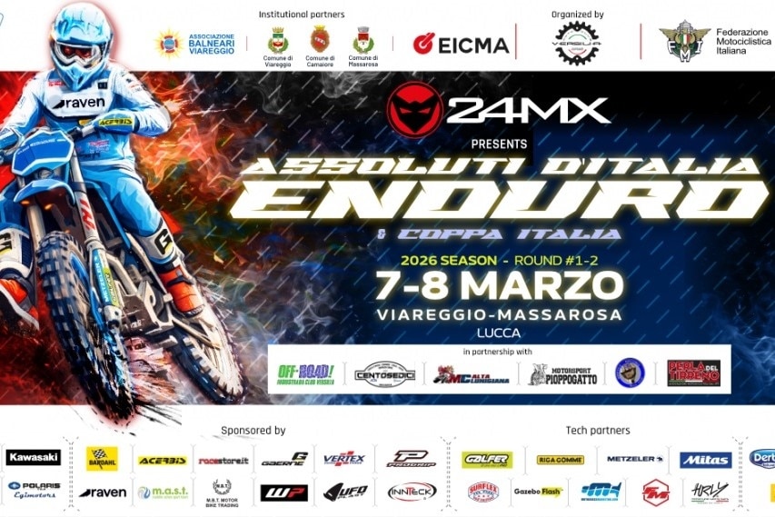 Assoluti d'Enduro 2026: il sipario si alza sulla sabbia di Viareggio