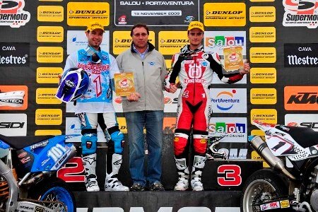 Mondiale Supermoto - GP Catalunya. Thierry van Den Bosch e Adrien Chareyre i Campioni 2009