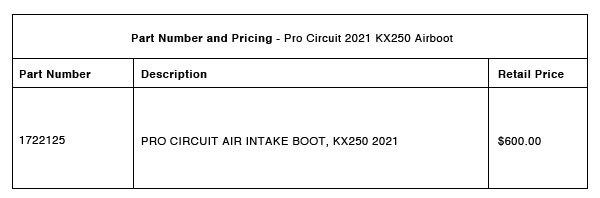 Pro Circuit 2021 KX250 Airboot