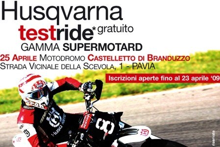 Husqvarna Supermotard Demo ride. Sabato 25 aprile a Castelletto di Branduzzo