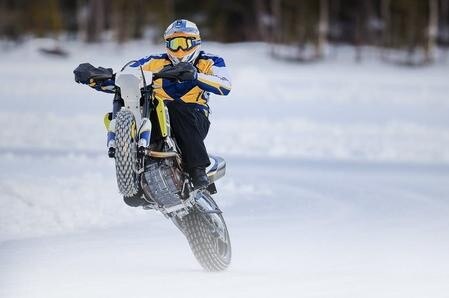 Husqvarna 701 Supermoto. Ice Riding Experience