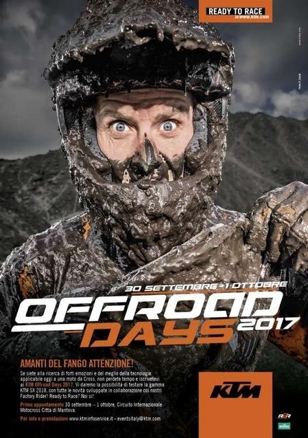 KTM Offroad Days 2017. Il 30 settembre e 1 ottobre a Mantova