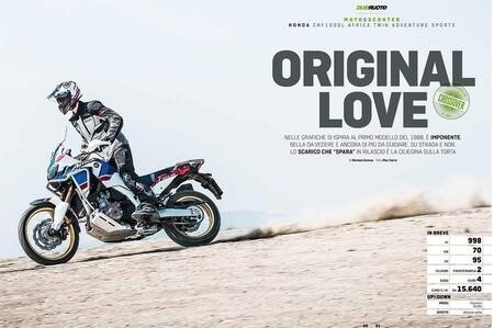 La prova della Honda Africa Twin Adventure Sports. Su Dueruote di giugno