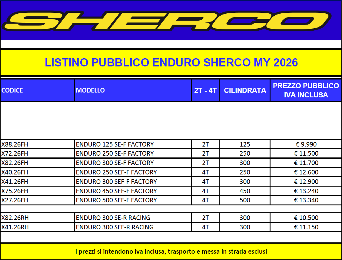 Sherco presenta le Enduro 2 tempi 2026